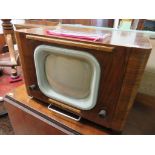 EARLY TELEVISION, Pye walnut cased small screen television with original receipt, dated 1949