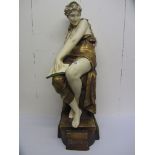 ROYAL DUX-STYLE, large pedestal base figure group, "Surprise", 28" height