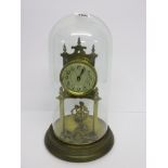 400 DAY MANTLE CLOCK, glass domed mantle clock with platform pendulum