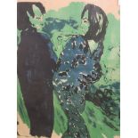 EMIL NOLDE, colour lithograph, "Junges Paar 1913", 23" x 18"