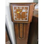 ART DECO GRANDDAUGHTER CLOCK, oak and crown cased corner clock