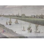 18TH CENTURY ENGRAVINGS, 2 hand coloured early 18th Century engravings, "Views of York", 11" x 14"