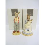 BUNNYKINS, pair of limited edition figures "Mother and Baby Bunnykins" and "Father Bunnykins"