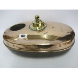 METALWARE, a patent copper oval foot warmer