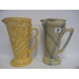 WADE, Art Deco orange glaze conical jug and flaxman grey ground conical jug