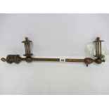 SEWING WINDER, 19th Century treen double bobbin winder, 23.5" length