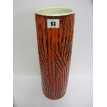 POOLE, an impressive ribbed body, flambe glaze, 16" high vase