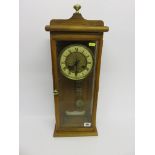 REGULATOR-STYLE WALL CLOCK, narrow bodied wall clock, 22" length