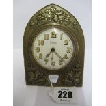 MAPPIN CLOCK, attractive brass case acorn and oak leaf design table clock (some defects)