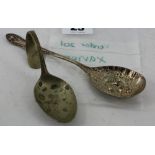 Silver plated berry spoon plus a childs