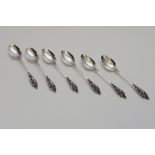 A set of 6 Hallmarked '800' silver teasp