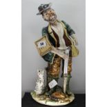 Capodimonte style 'Hunter with dog' figu