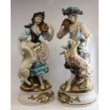 A pair of large Capodimonte figural Lamp