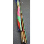 Various split cane fishing rods and a Ne
