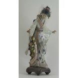 Lladro figurine of Geisha girl with umbr