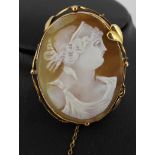 Cameo 9ct broach total weight 7.8grm