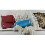 Ravel pink suede bag, tapestry bag and b
