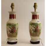 2 Oriental porcelain table lamps
