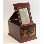 A Chinese hard wood travel Vanity case w