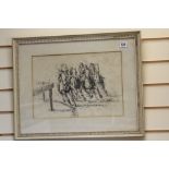 Drawing of Horses racing by Roy Miller (