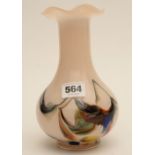 A multicoloured art glass vase 8" high