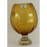 Amber glass large vase