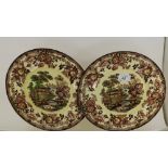 2 x Claric Cliff plates with 'Tonquin' pattern