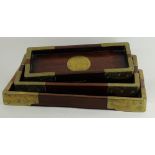 3 Wooden Trays with Japanese decor - various sizes