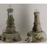 2 Lizard stone/cornish stone lamps - working