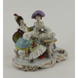 Small ceramic figure group of two ladies having tea