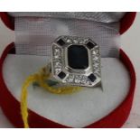 Art Deco style sapphire and diamond ring