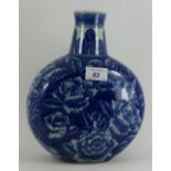 A chinese porcelain moon flask with rose decoration 10" high