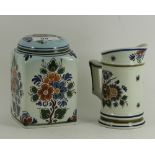 Delft Polychrome Holland Handware tea mug and canister