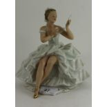 Goebel figurine of a Lady in white with vanity mirror