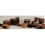 A collection of treen boxes