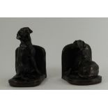 Bronze Book Ends of Labradors