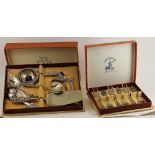 A Collection of silver plated and other coffee spoons and teaspoons etc..