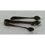 2 pairs of silver plated sugar tongs