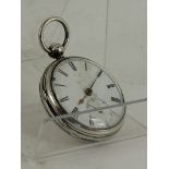 A 19 century Hall Marked silver cased keywind pocket watch A/F