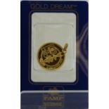 A swiss fine gold 'Pamp' pendant 10g