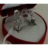 A style Cartier style panther ring size: N