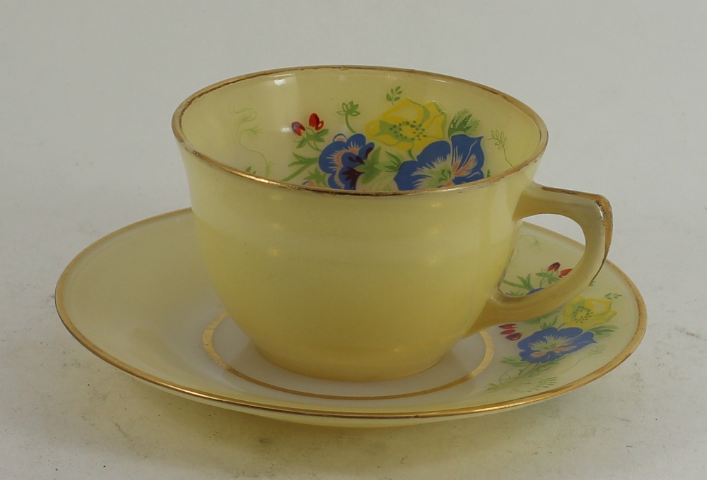 Yellow Glass Teaset AF - Image 2 of 2