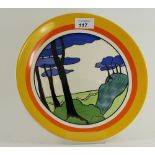 A WedgeWood Clarice Cliff design collecttors plate 'Blue Firs'