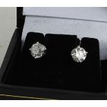 14ct white gold diamond studs over 1.