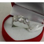 18ct white gold three stone diamond ring 3.