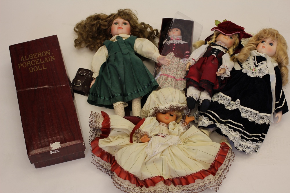 A collection of various China Dolls