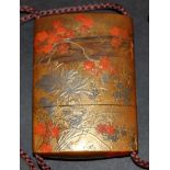 A FINE QUALITY JAPANESE MEIJI PERIOD LACQUER INRO, decorated in a variety of lacquer techniques with