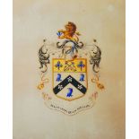 19th Century Irish School The ‘Ryan’s’ Coat of Arms, with the Motto ‘MALO MORI QUAM FOEDARI’,