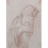 18th Century Italian School A Praying Saint, Watercolour, Unframed, 4” x 3”, and two others,