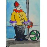 Richard Ernest Eurich (1903-1992) British Study of a Clown, Watercolour, 5” x 3 75, together with